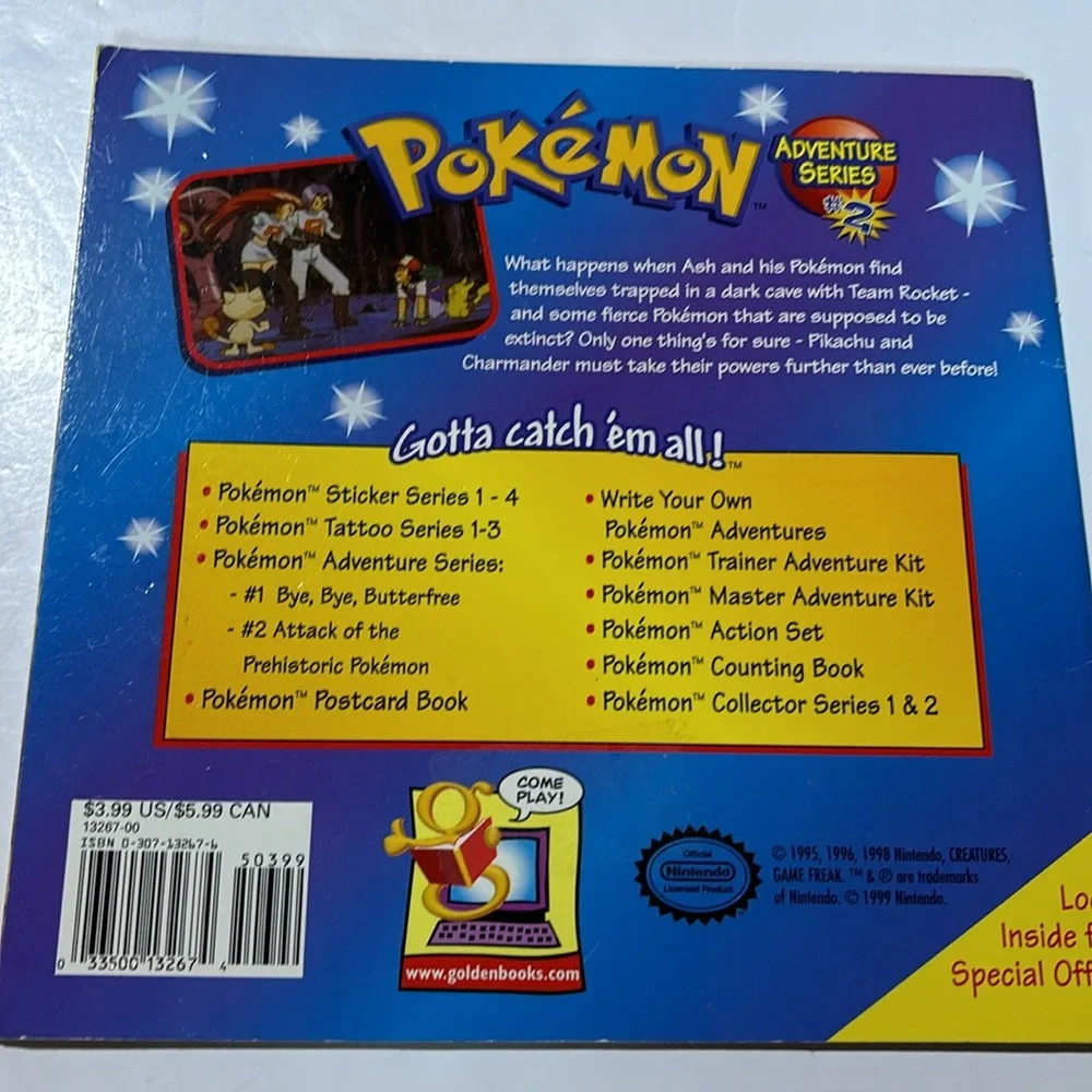 Pokemon BOOK Vintage 1998 Two Pokémon Adventure Series Paperback Books Nintendo